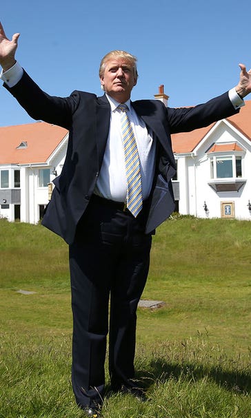 Trump arrives at Women's British Open, says 'world' wanted him there